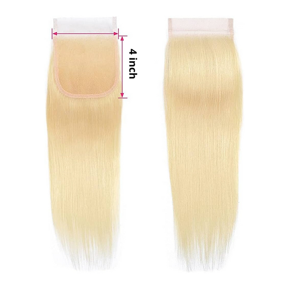 BLONDE STRAIGHT VIRGIN 4X4 HD LACE CLOSURE