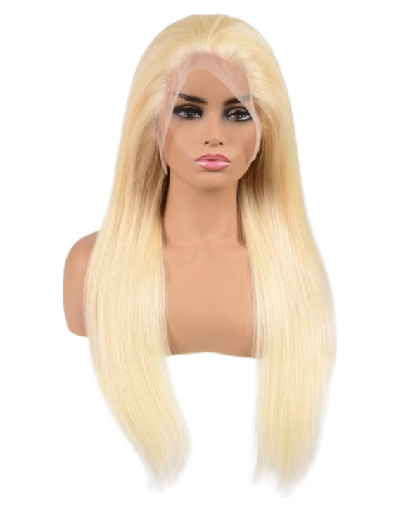 BLONDE STRAIGHT VIRGIN HD GLUELESS LACE FRONT WIG