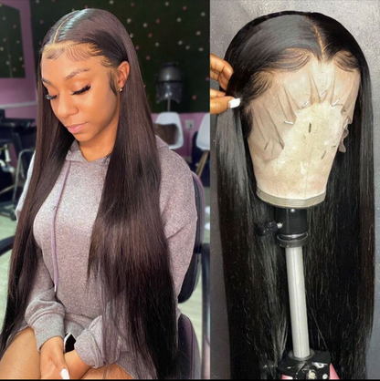 STRAIGHT VIRGIN HD GLUELESS LACE FRONT WIG