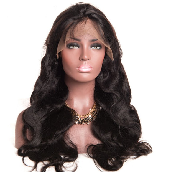 WAVY VIRGIN HAIR LACE FRONT WIG